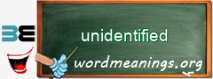 WordMeaning blackboard for unidentified